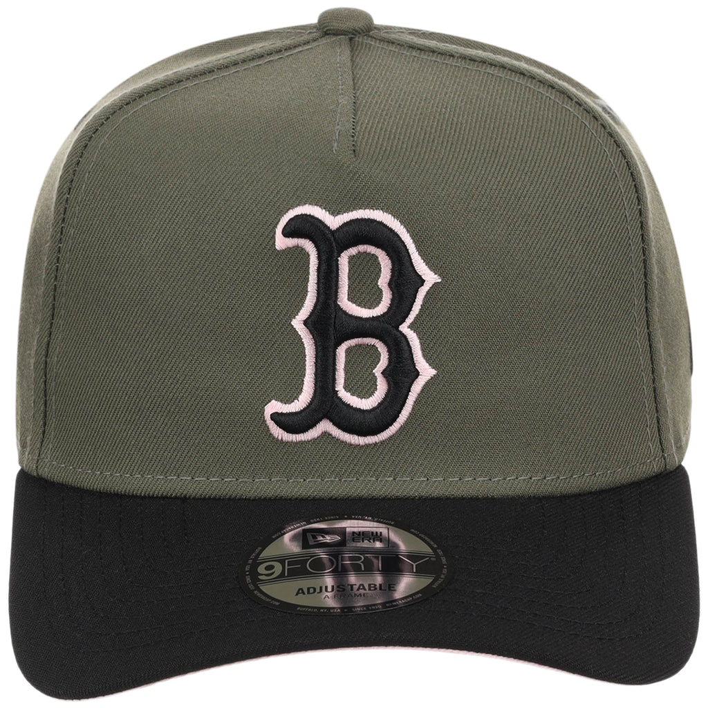 Boston Red Sox MLB Olive x Black & Pink FASHION CORE New Era 9FORTY A-Frame