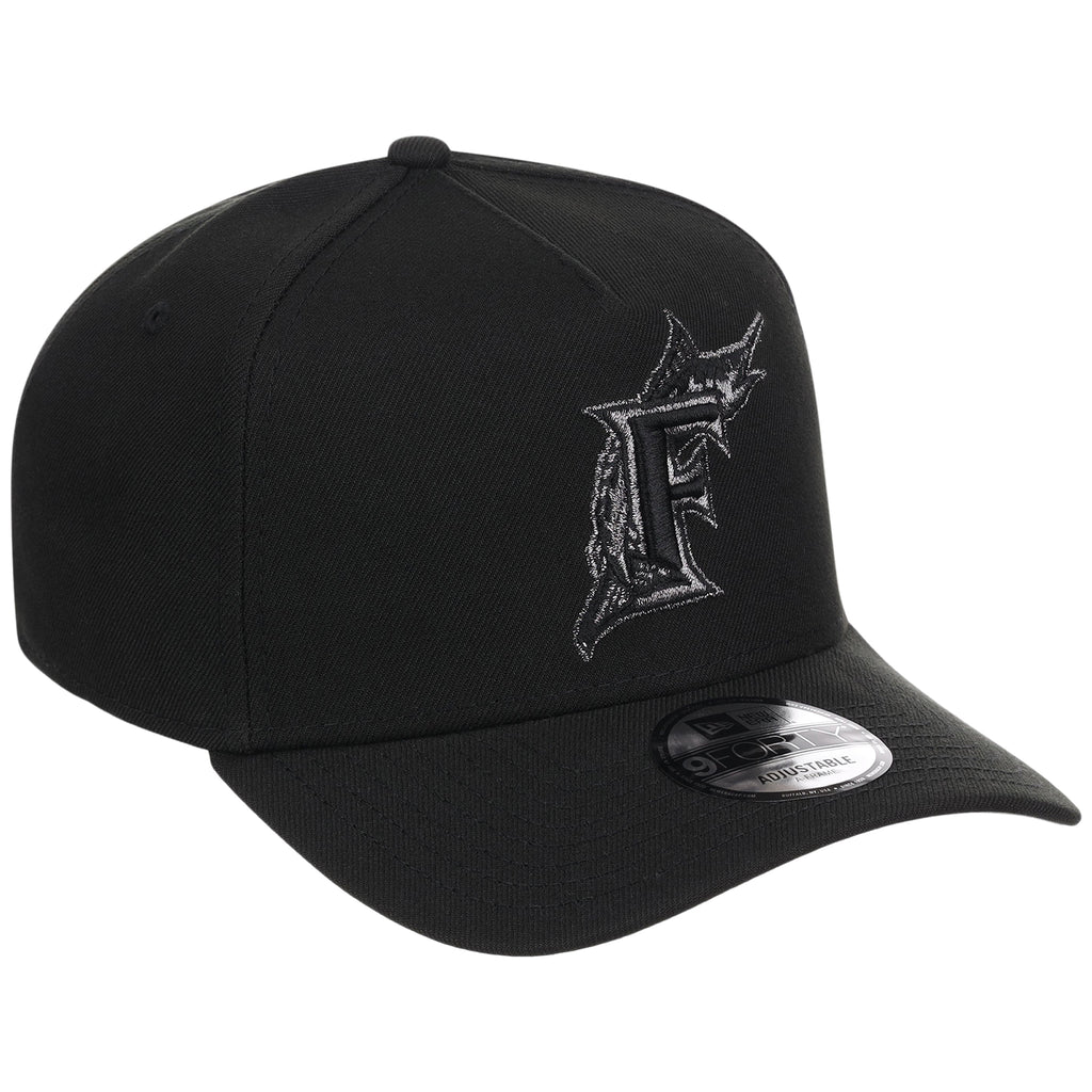 Miami Marlins MLB Black x Pewter FASHION CORE New Era 9FORTY A-Frame