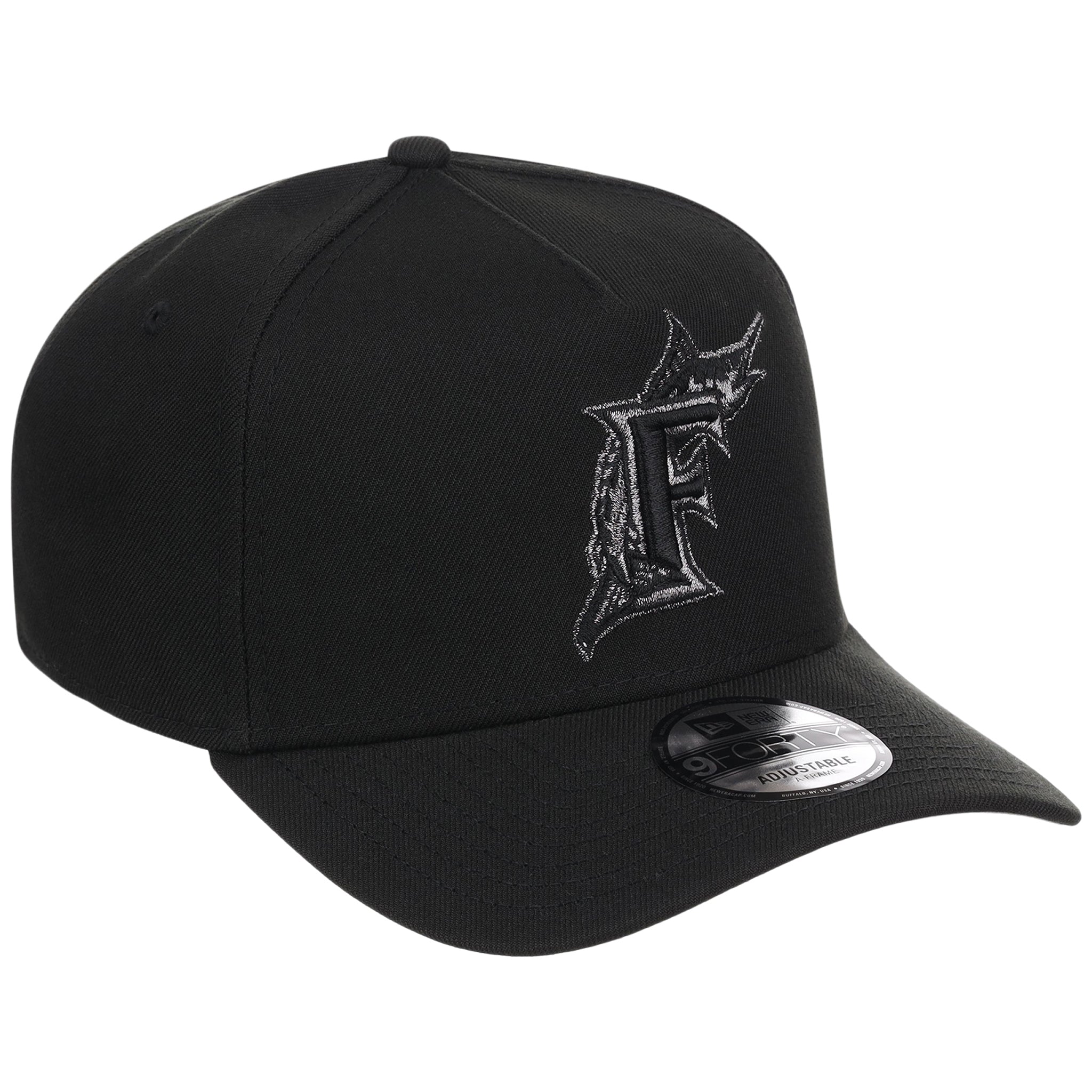 Miami Marlins MLB Black x Pewter FASHION CORE New Era 9FORTY A-Frame