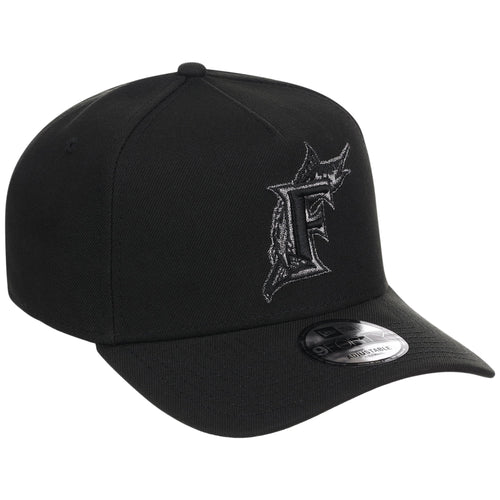 Miami Marlins MLB Black x Pewter FASHION CORE New Era 9FORTY A-Frame