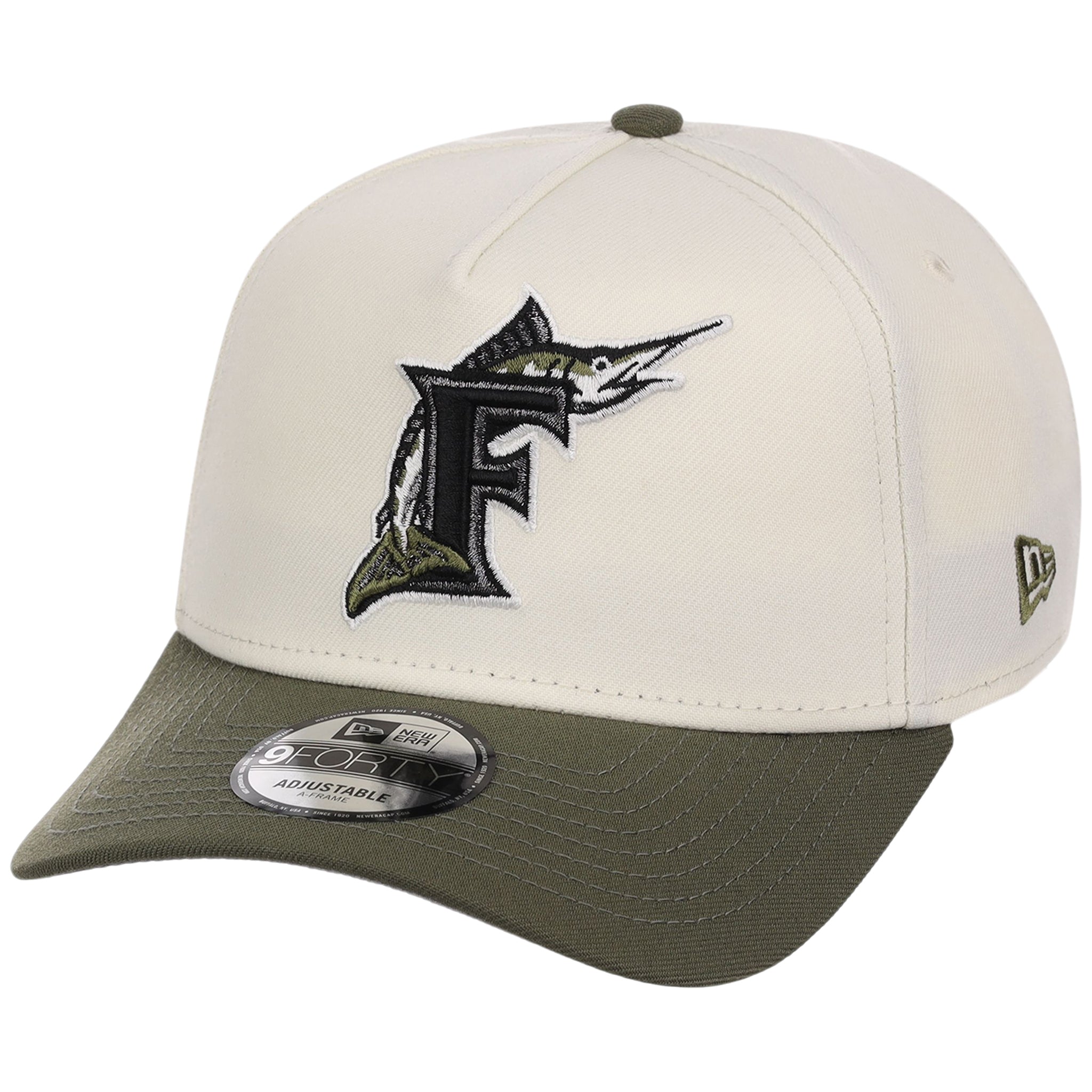 Miami Marlins MLB Chrome Olive New Era 9FORTY