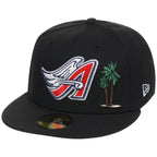 Anaheim Angels Crown the City New Era 59FIFTY Palm Tree (Black/Black/Gray) 1