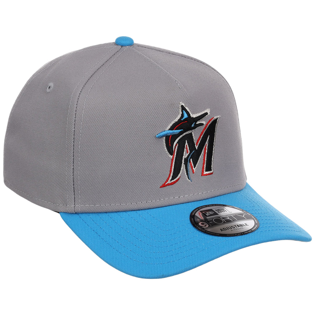 Miami Marlins MLB Gray OTC FASHION CORE New Era 9FORTY A-Frame