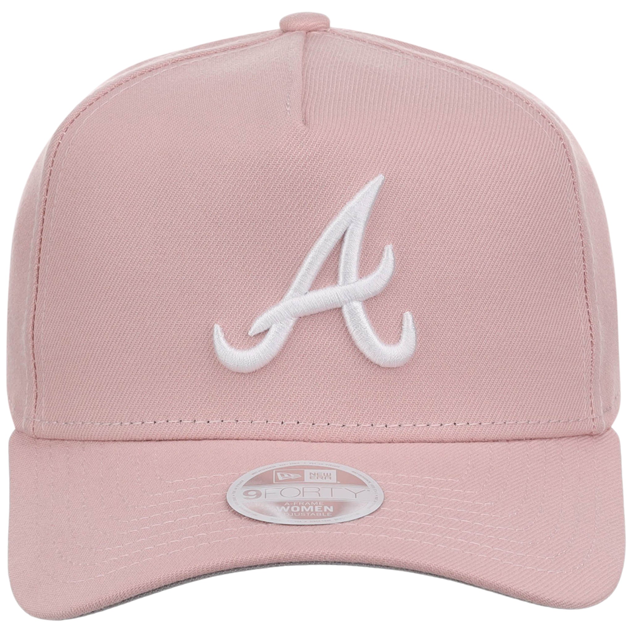 Atlanta Braves Women's New Era 9FORTY Pink A-Frame