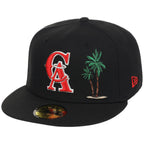 California Angels Crown the City New Era 59FIFTY Palm Tree (Black/Black/Gray)