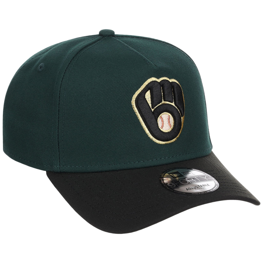 Milwaukee Brewers MLB Dark Green x Black FASHION CORE New Era 9FORTY A-Frame