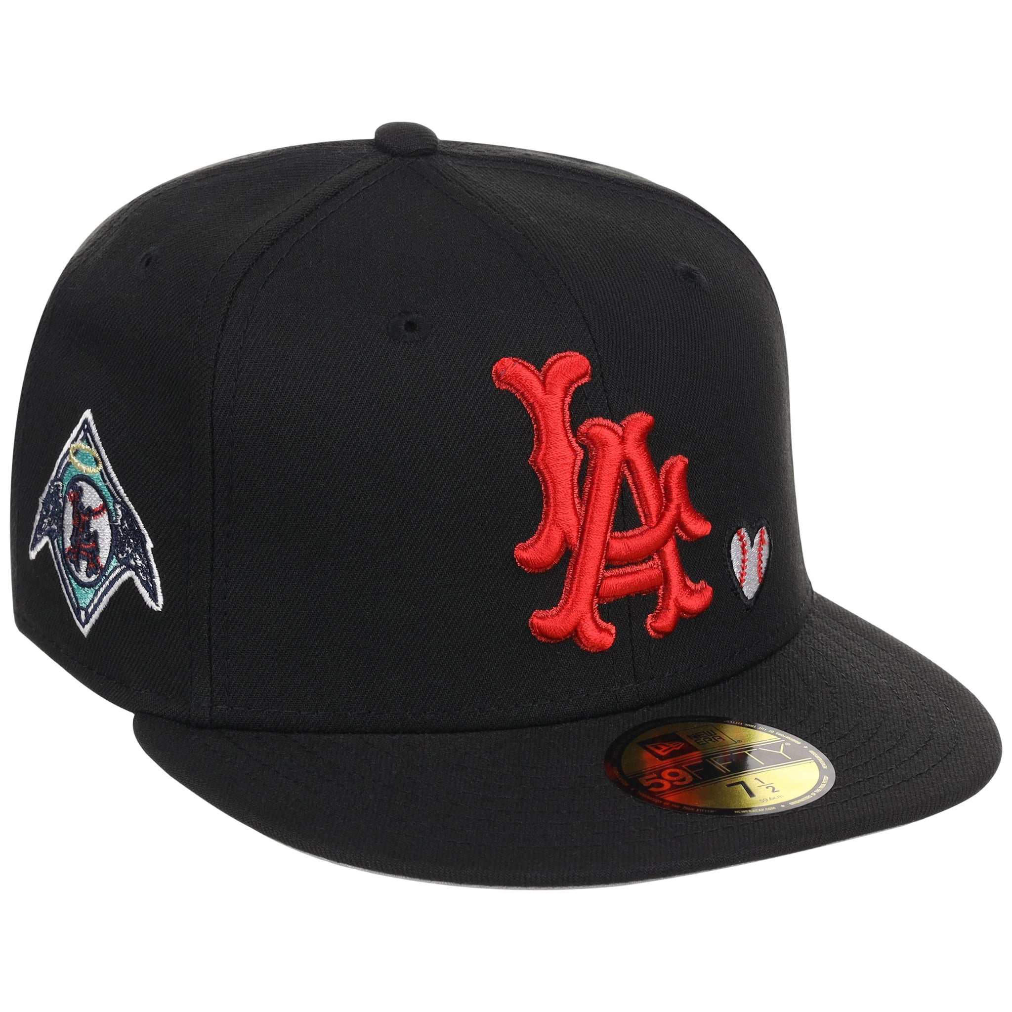 Los Angeles Angels Crown the City New Era 59FIFTY Hearts (Black/Black/Gray)