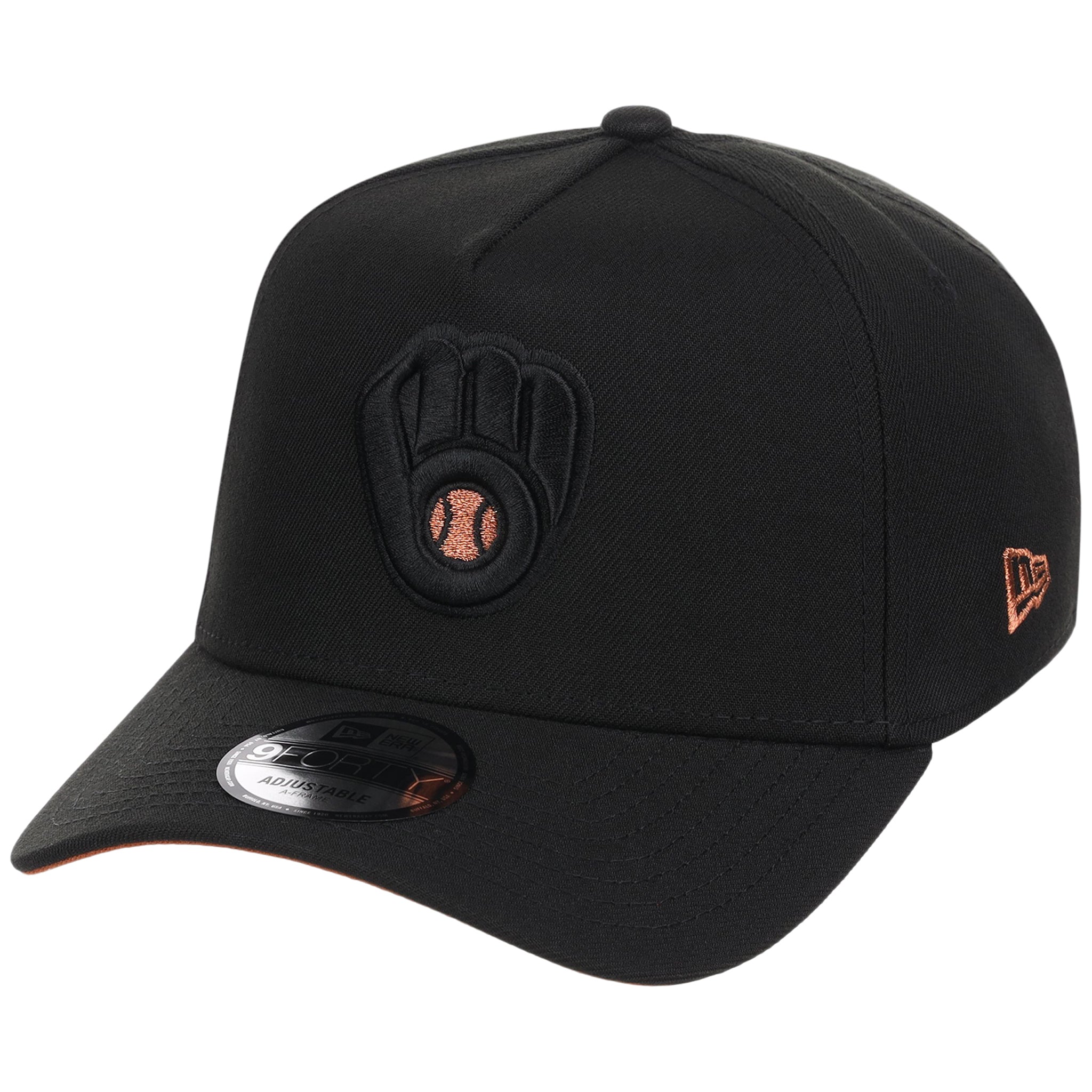 Milwaukee Brewers MLB Black x Rust FASHION CORE New Era 9FORTY A-Frame