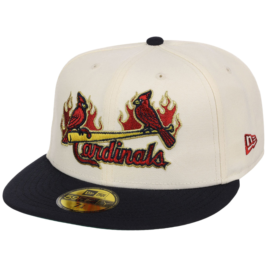 St. Louis Cardinals MLB Playing with Fire New Era 59FIFTY (Chrome/Navy)