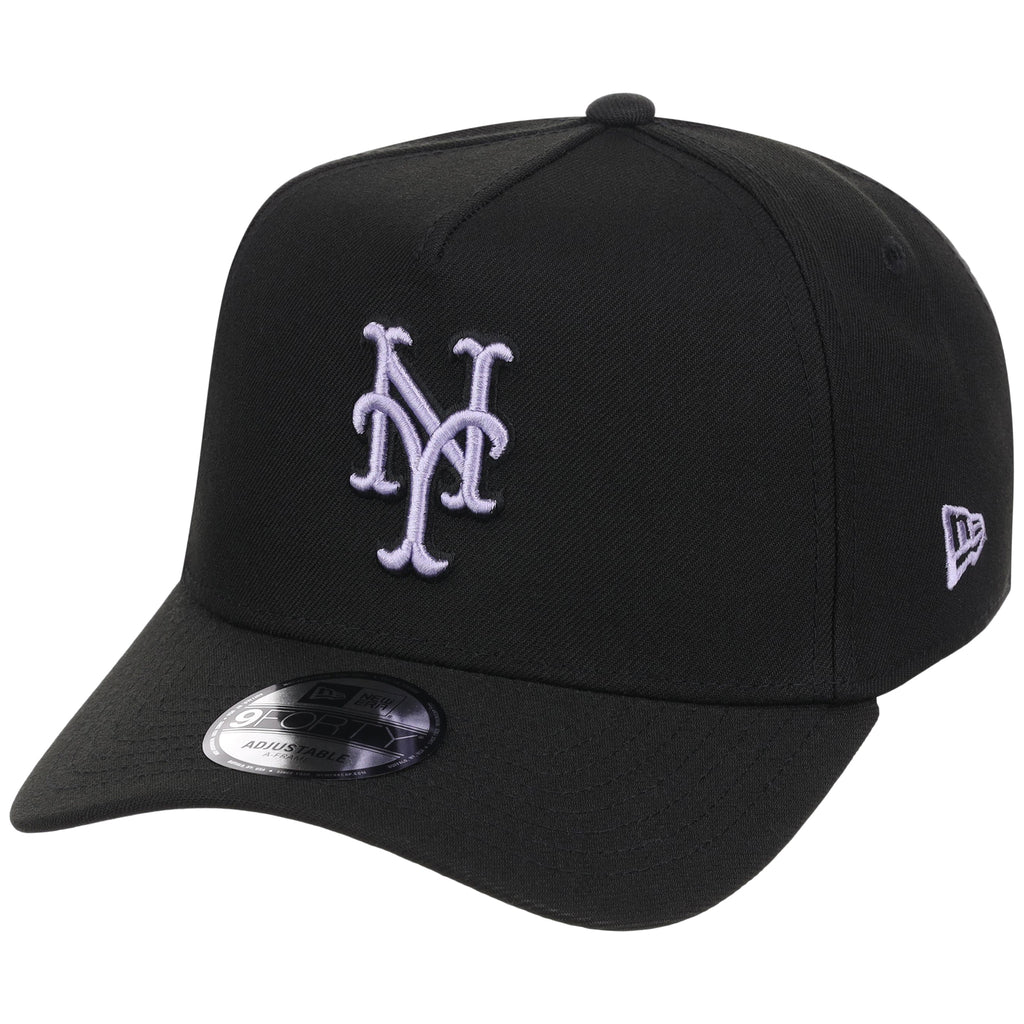 New York Mets MLB Black x Lavender FASHION CORE New Era 9FORTY A-Frame