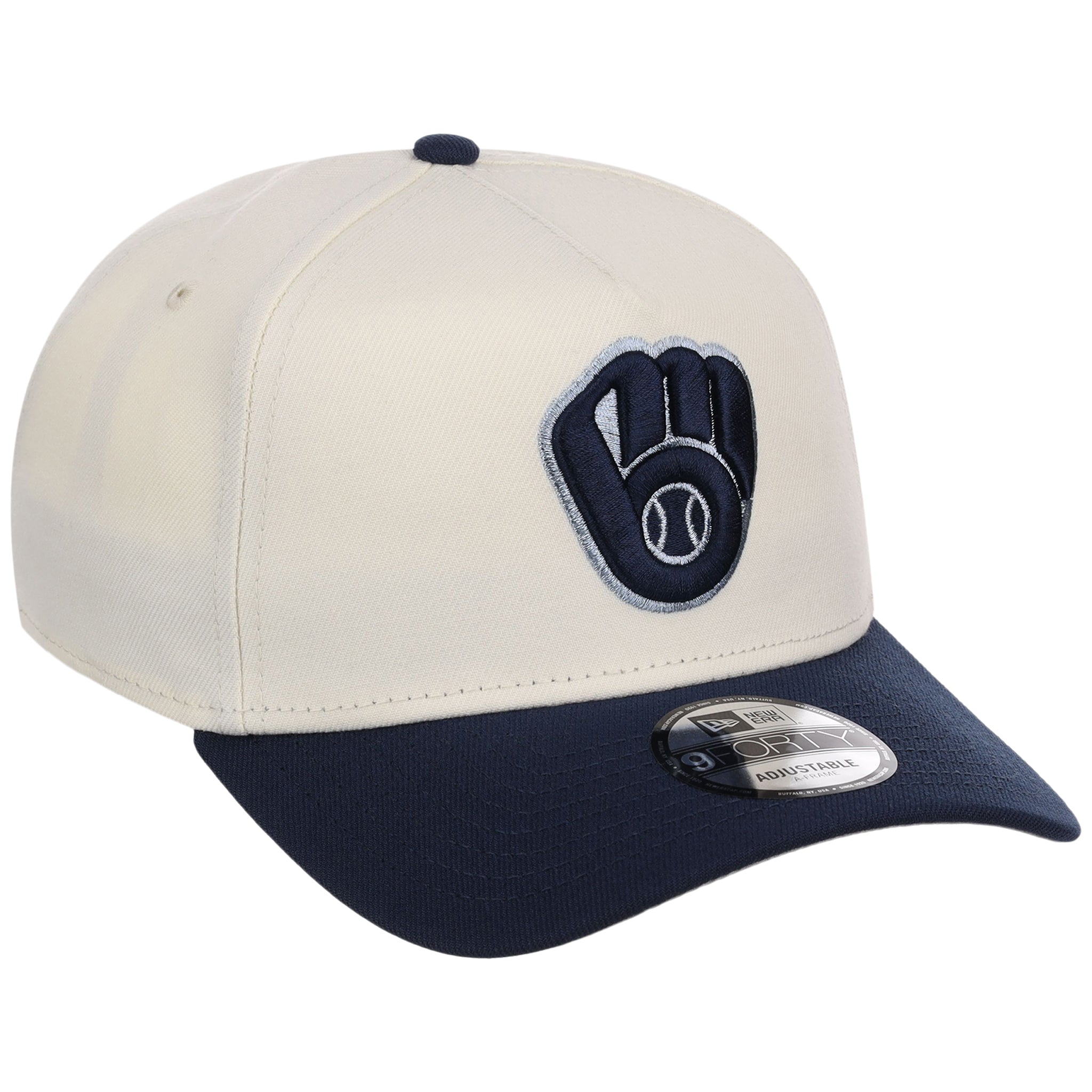 Milwaukee Brewers MLB Chrome x Navy FASHION CORE New Era 9FORTY A-Frame