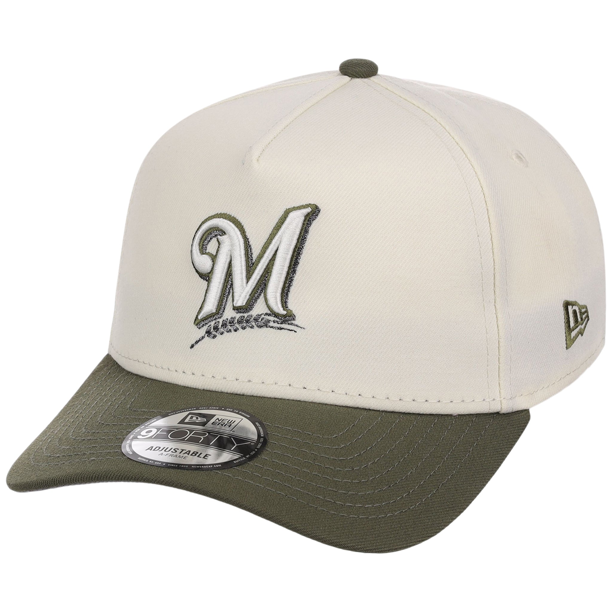 Milwaukee Brewers MLB Chrome Olive New Era 9FORTY