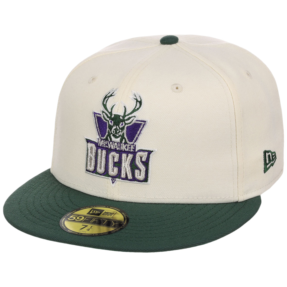 Milwaukee Bucks NBA Chrome OTC New Era 59FIFTY (Chrome/Dark Green)