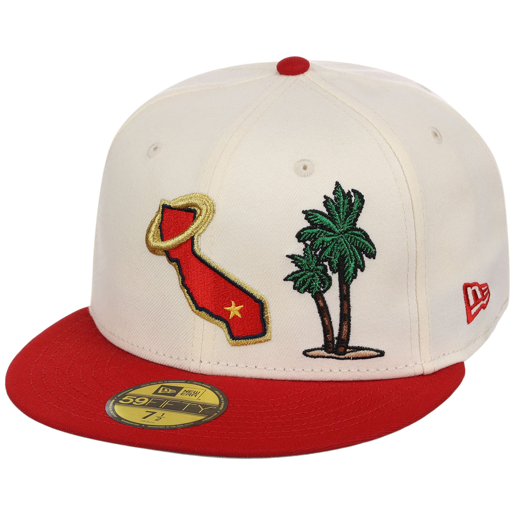 California Angels Crown the City New Era 59FIFTY Palm Tree (Chrome/Red/Gray)