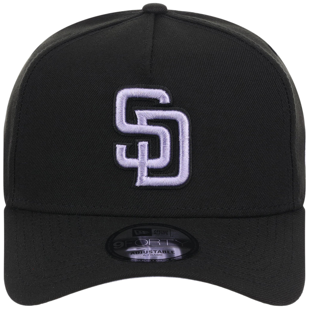 San Diego Padres MLB Black x Lavender FASHION CORE New Era 9FORTY A-Frame