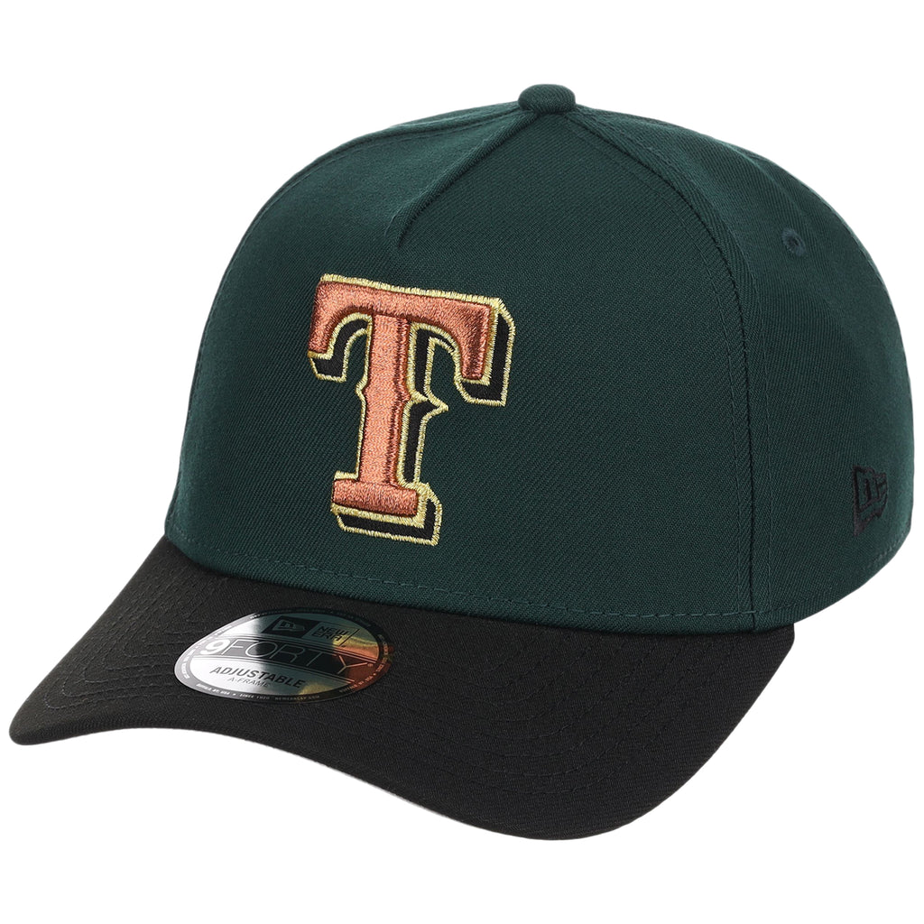 Texas Rangers MLB Dark Green x Black FASHION CORE New Era 9FORTY A-Frame