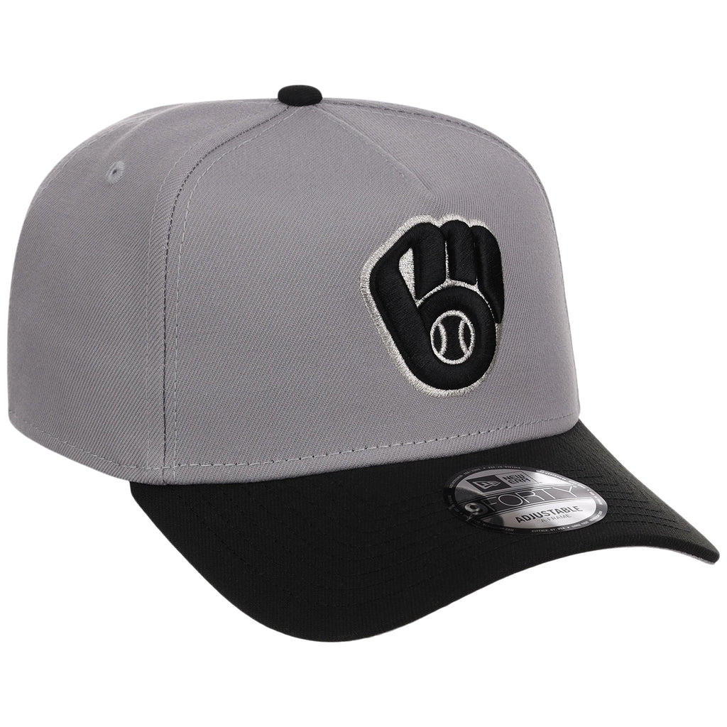 Milwaukee Brewers MLB Gray x Black FASHION CORE New Era 9FORTY A-Frame