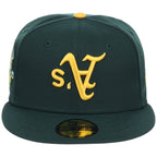 Oakland Athletics MLB Flipmode 2.0 New Era 59FIFTY (Dark Green/Dark Green/Gray)