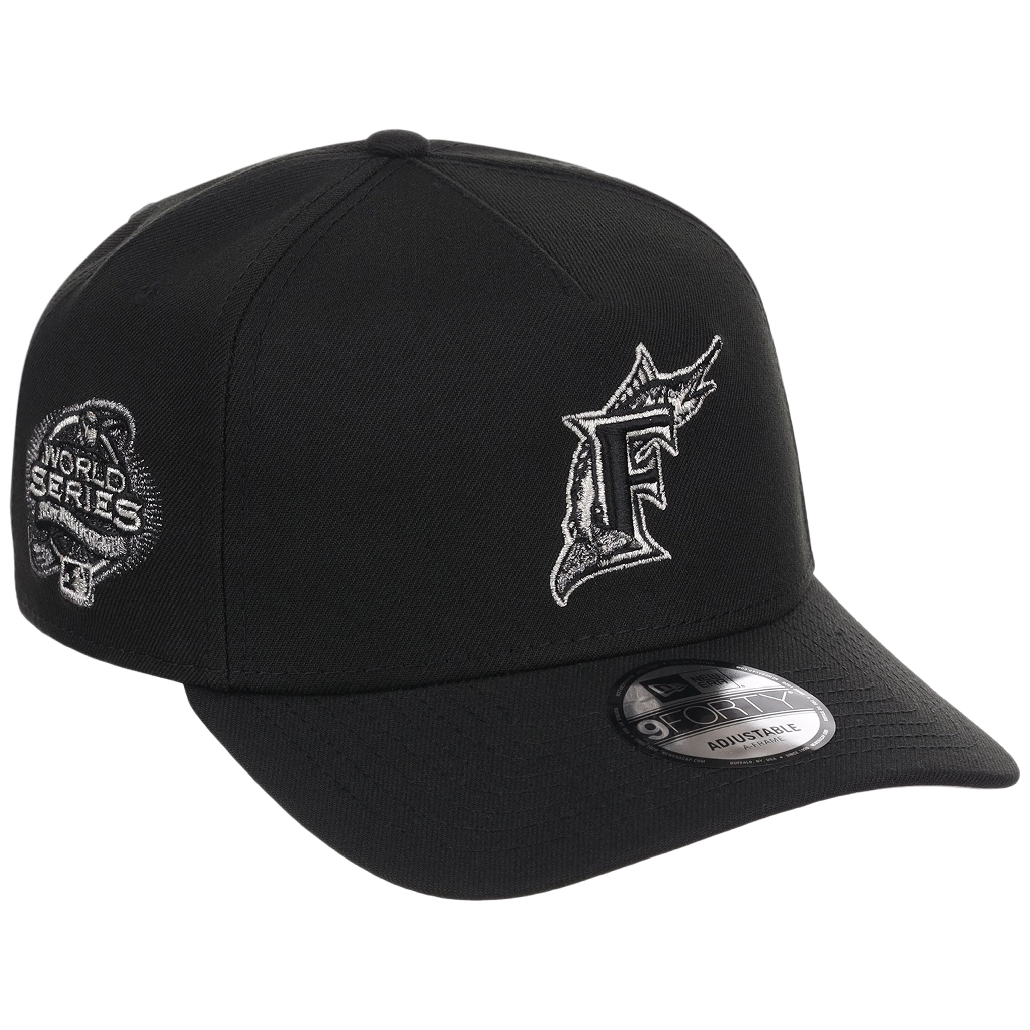 エアロエキップフルスーツMLB Florida Marlins MLB Liquid Titanium New Era 9FORTY A-Frame