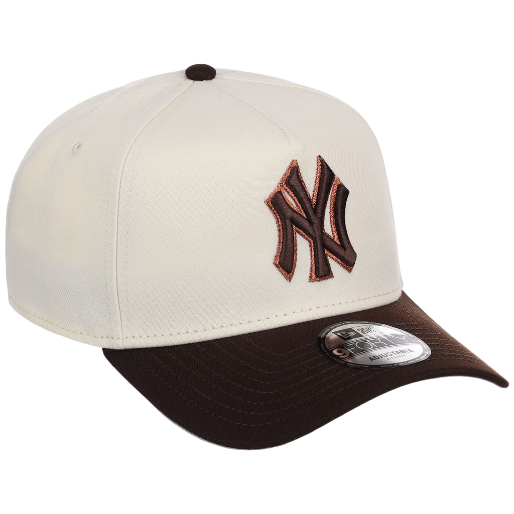 New York Yankees MLB Chrome x Burnt Wood FASHION CORE New Era 9FORTY A-Frame