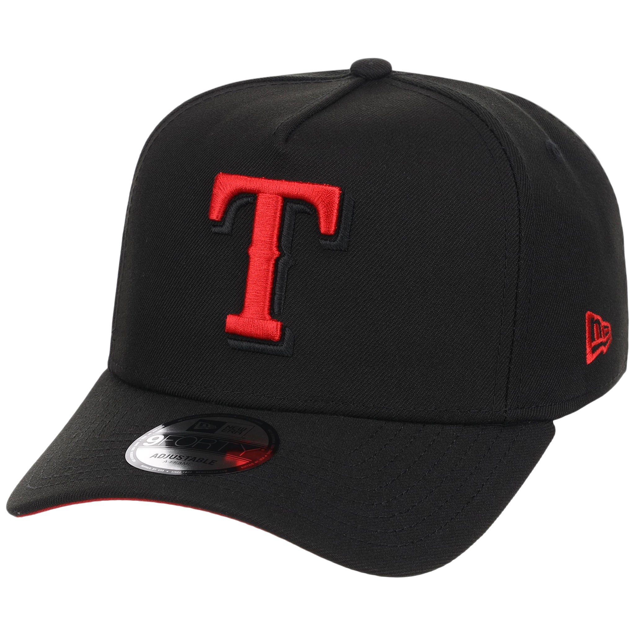 Texas Rangers MLB Black x Red FASHION CORE New Era 9FORTY A-Frame