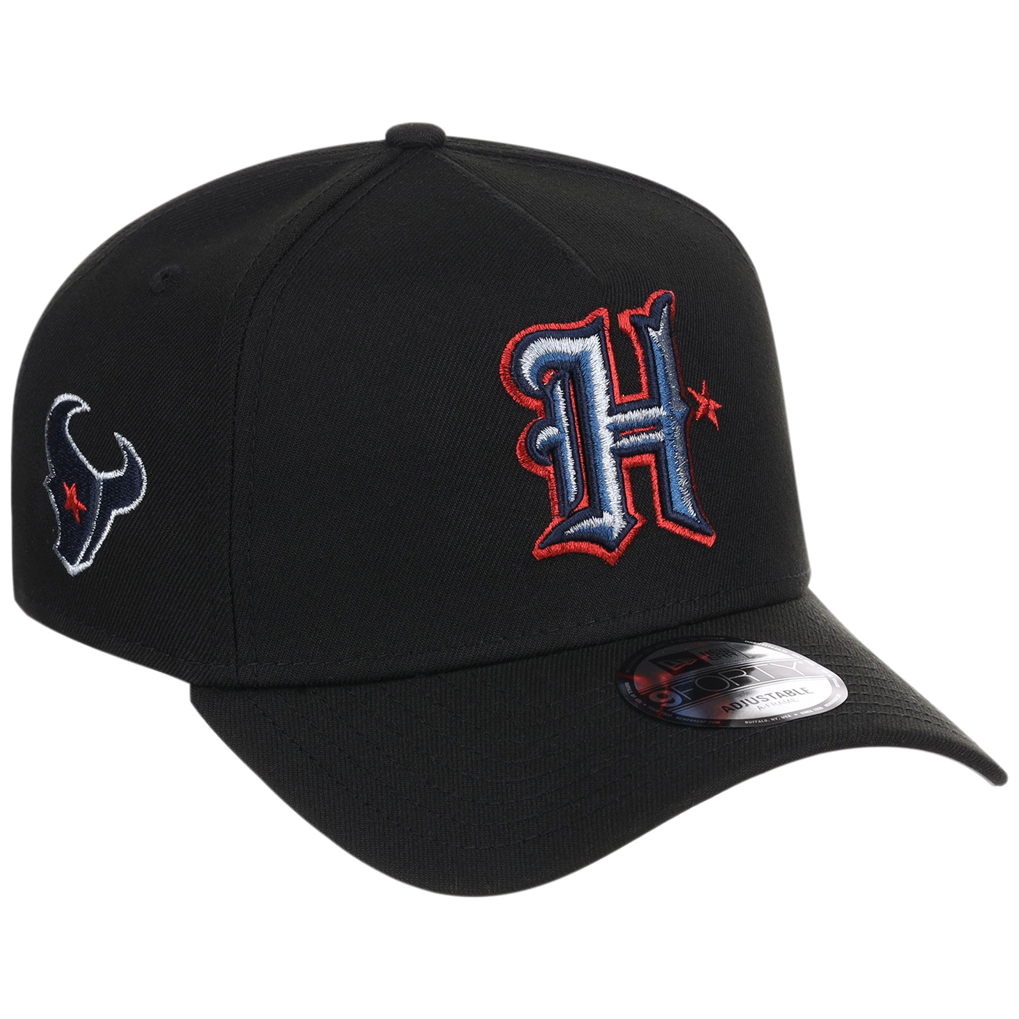 Houston Texans 'H' (Black/Black) Houston Crown the City New Era 9FORTY A-Frame