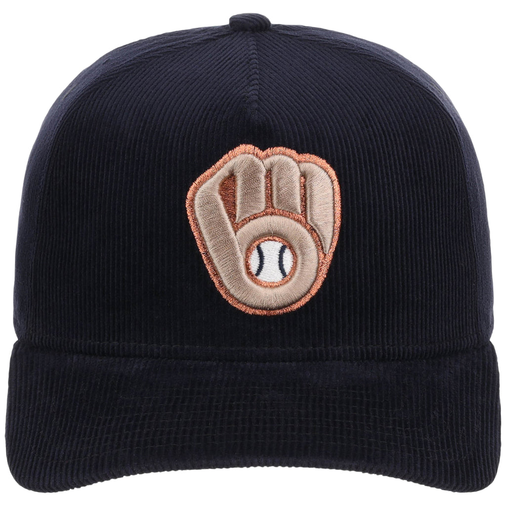Milwaukee Brewers MLB Navy Cord FASHION CORE New Era 9FORTY A-Frame