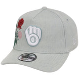 Milwaukee Brewers MLB Denim Flower New Era 9FORTY