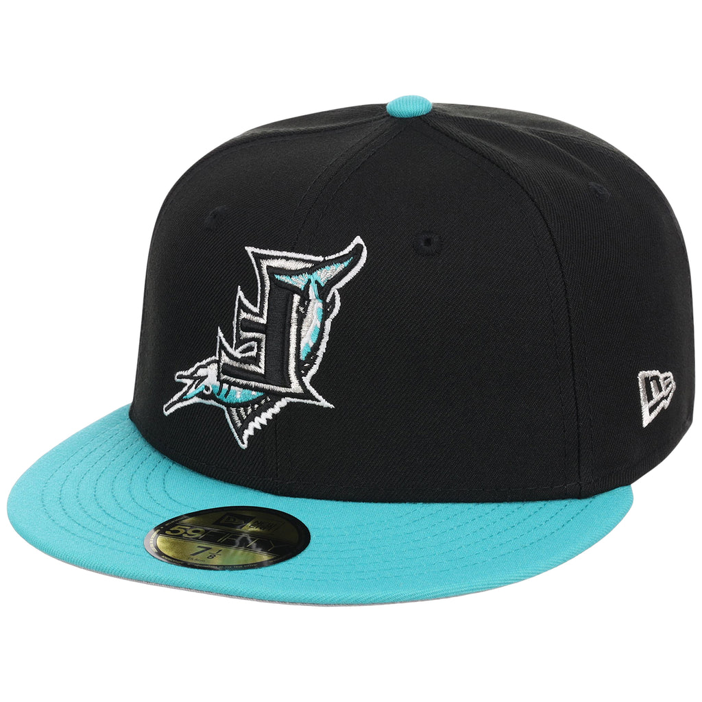 Florida Marlins MLB Flipmode 2.0 New Era 59FIFTY (Black/Teal/Gray)