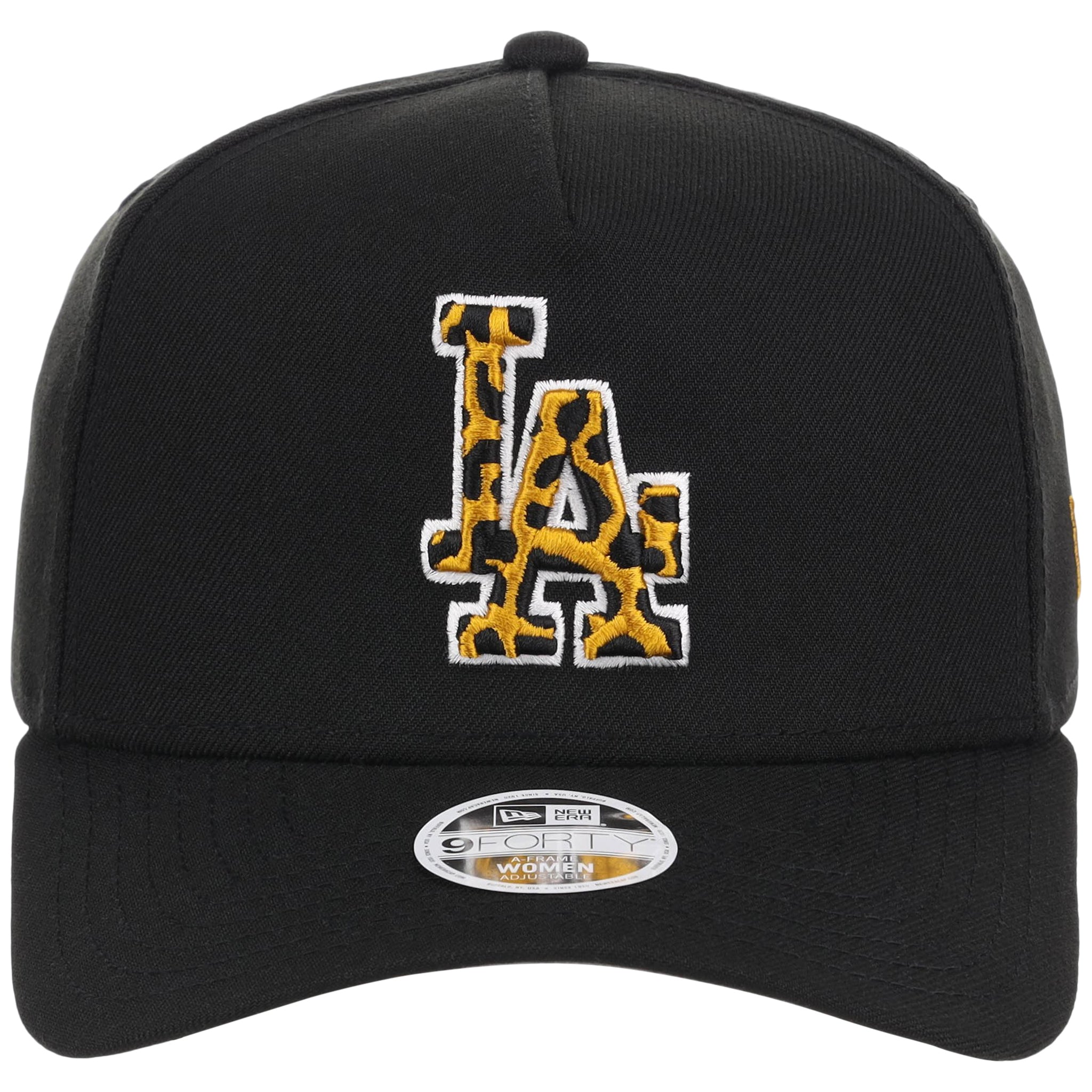 Los Angeles Dodgers Women's New Era 9FORTY Black x Cheetah A-Frame