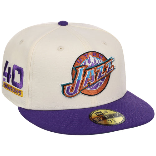 Utah Jazz NBA Chrome OTC New Era 59FIFTY (Chrome/Purple)