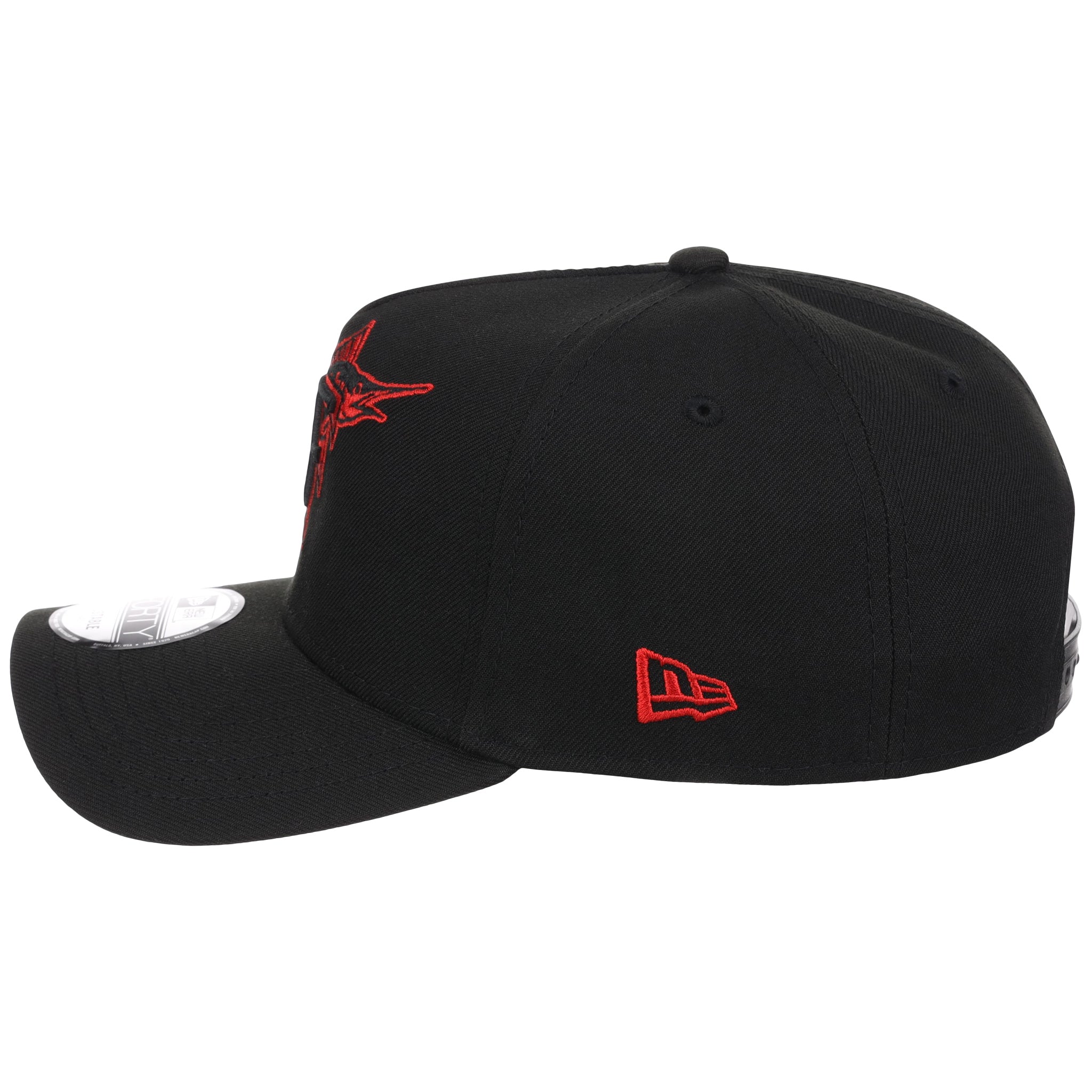 Miami Marlins MLB Black x Red FASHION CORE New Era 9FORTY A-Frame