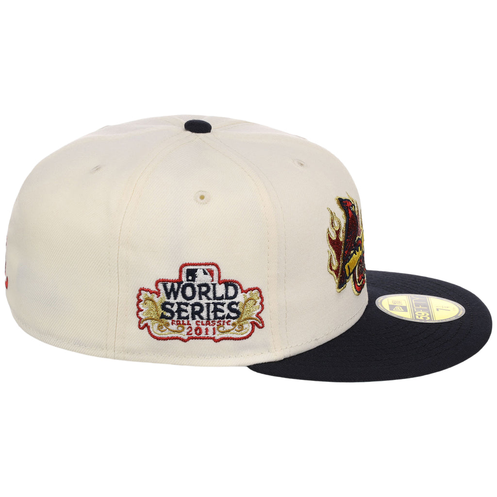 St. Louis Cardinals MLB Playing with Fire New Era 59FIFTY (Chrome/Navy)