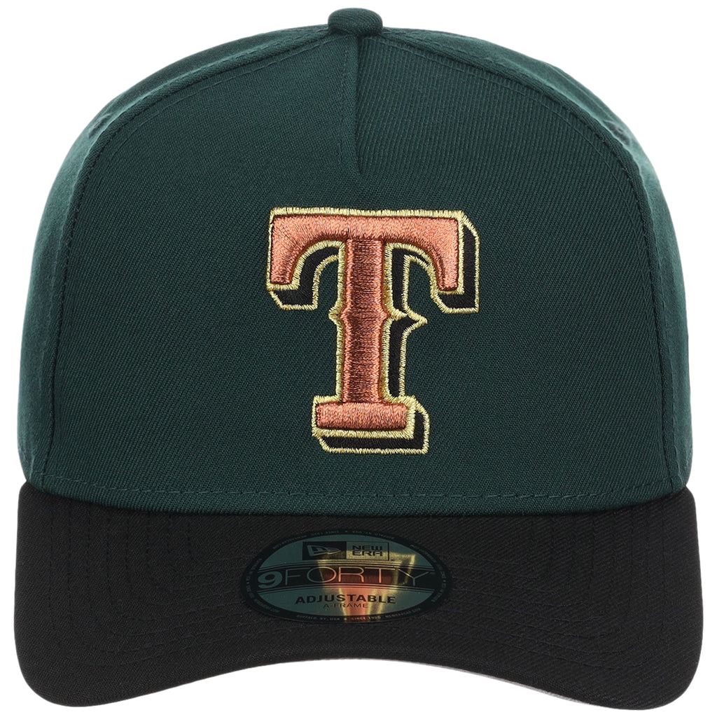 Texas Rangers MLB Dark Green x Black FASHION CORE New Era 9FORTY A-Frame