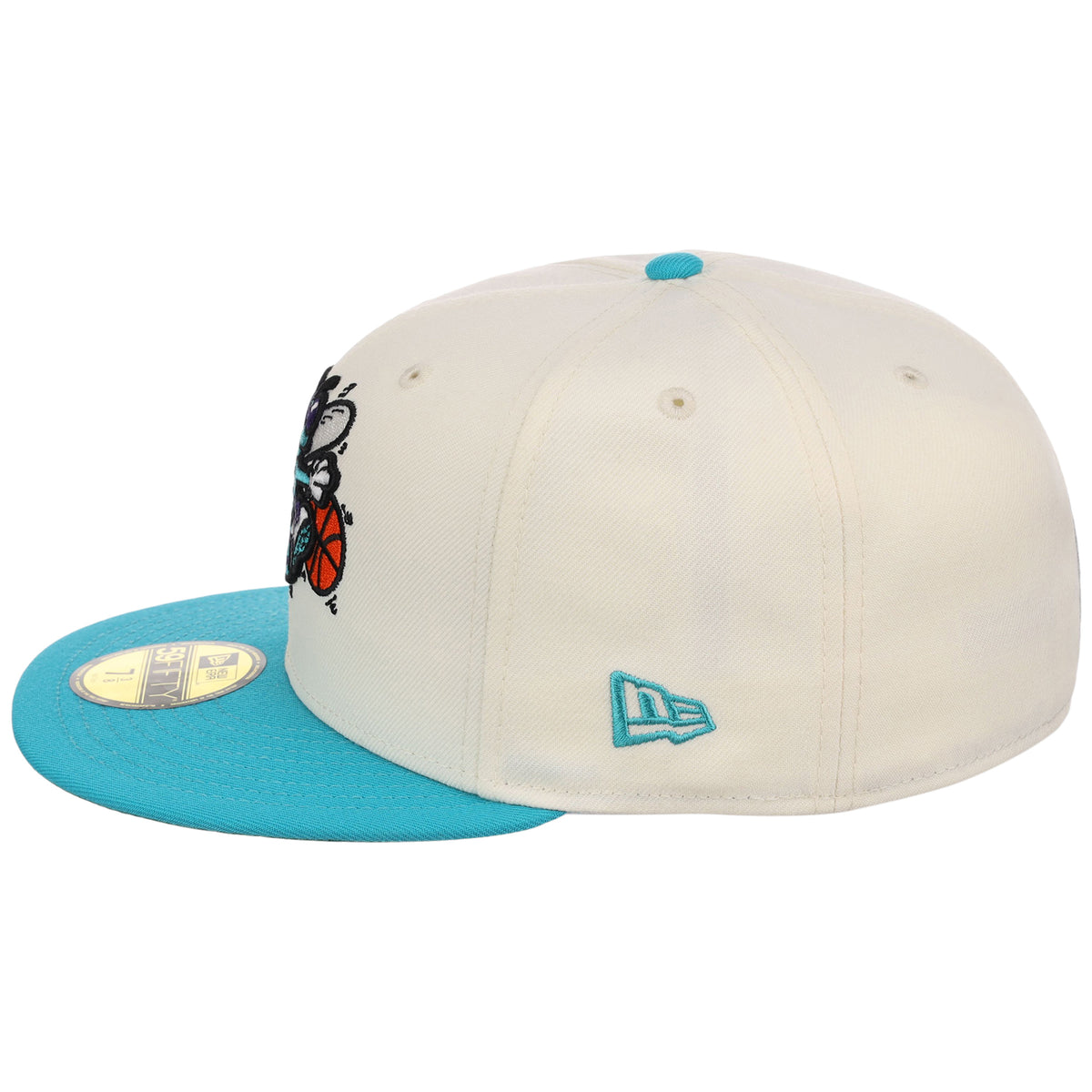 Charlotte Hornets NBA Chrome OTC New Era 59FIFTY (Chrome/Teal)