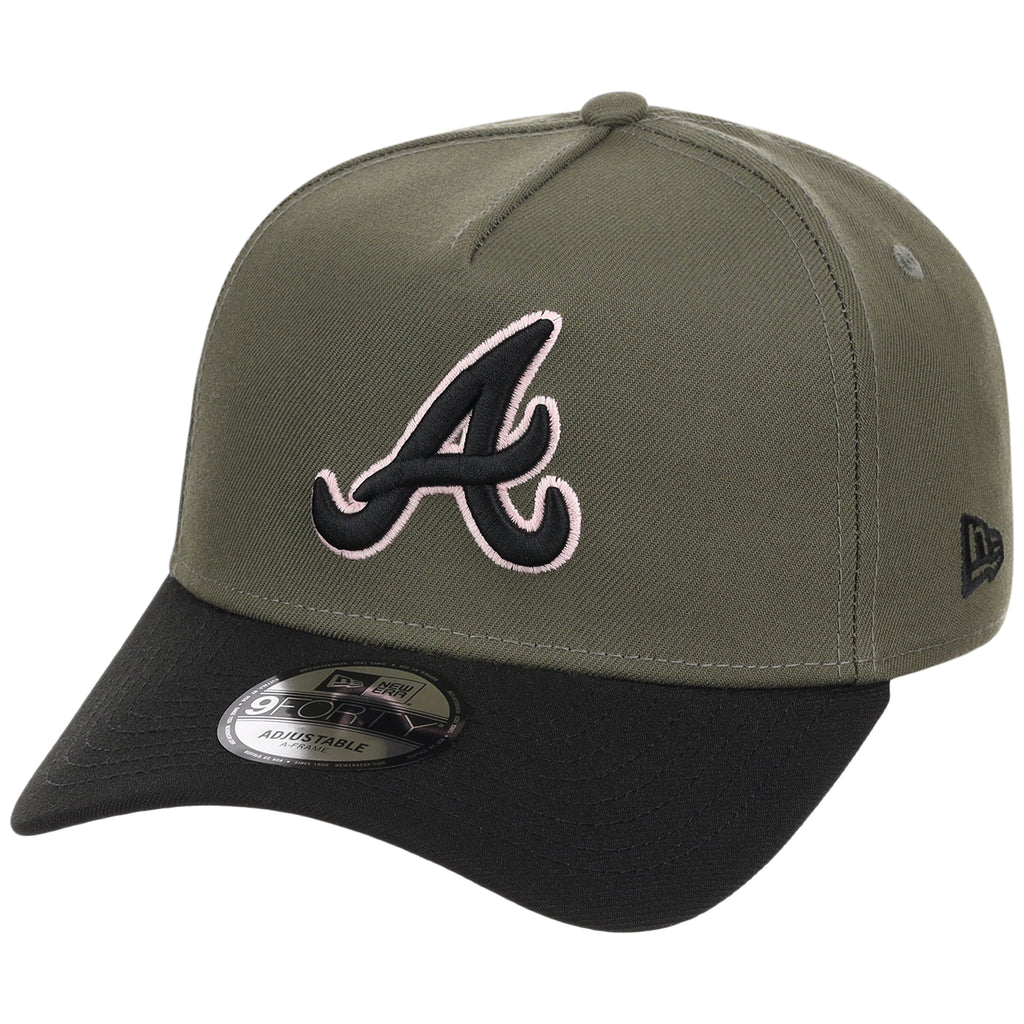 Atlanta Braves MLB Olive x Black & Pink FASHION CORE New Era 9FORTY A-Frame
