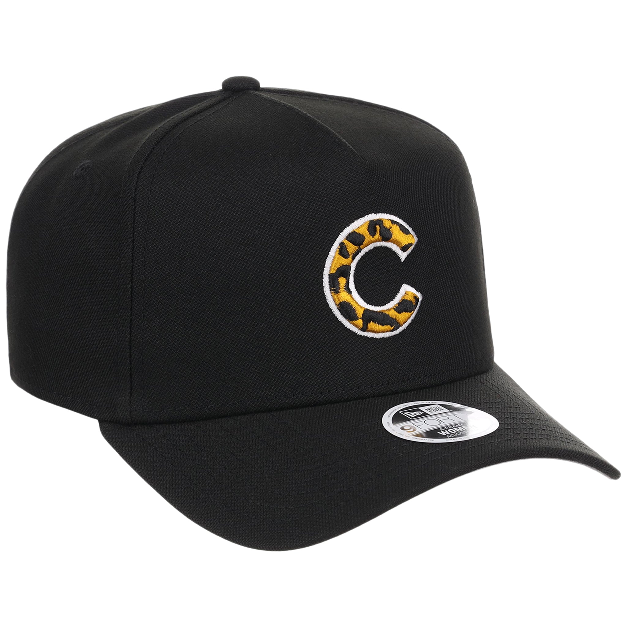 Chicago Cubs Women's New Era 9FORTY Black x Cheetah A-Frame