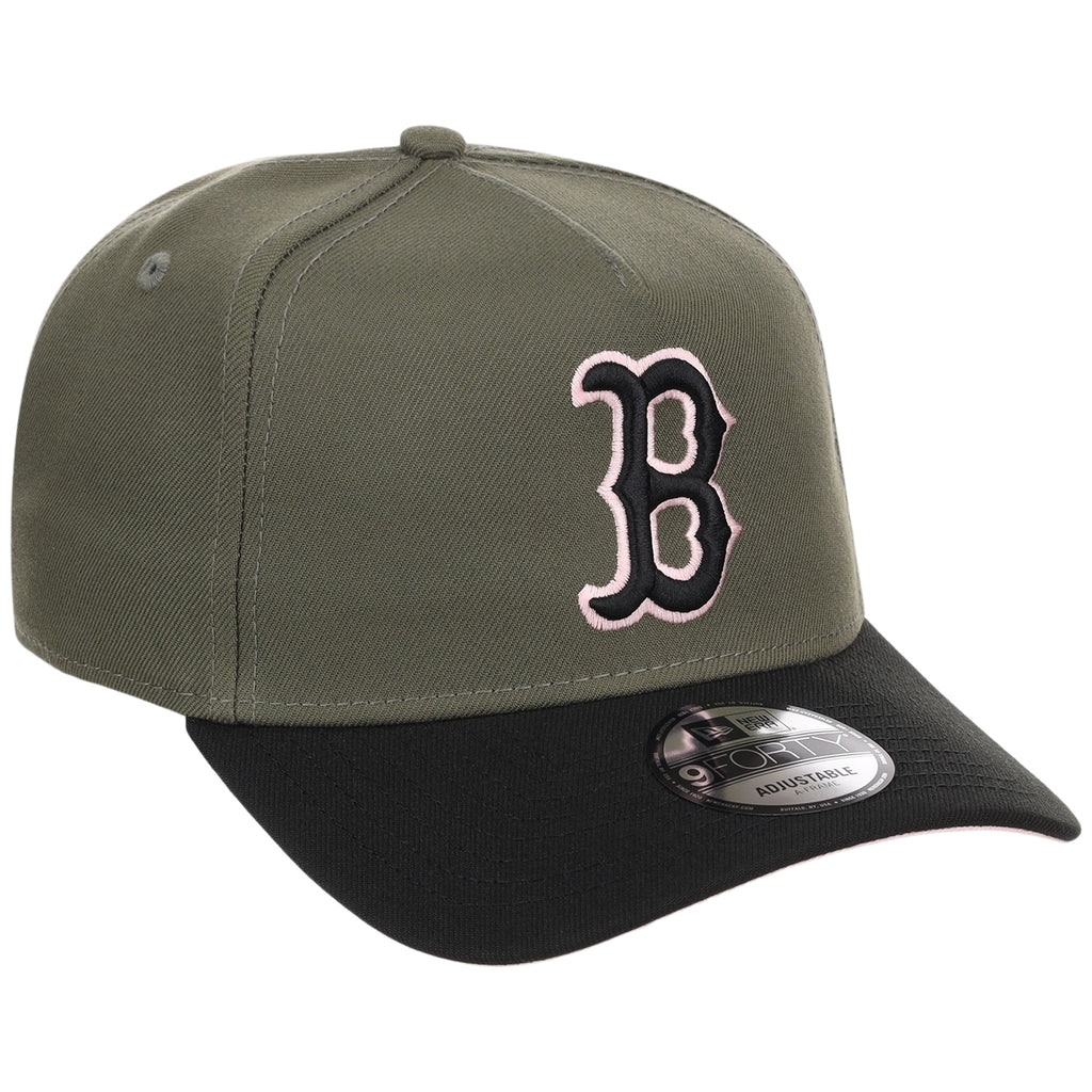 Boston Red Sox MLB Olive x Black & Pink FASHION CORE New Era 9FORTY A-Frame