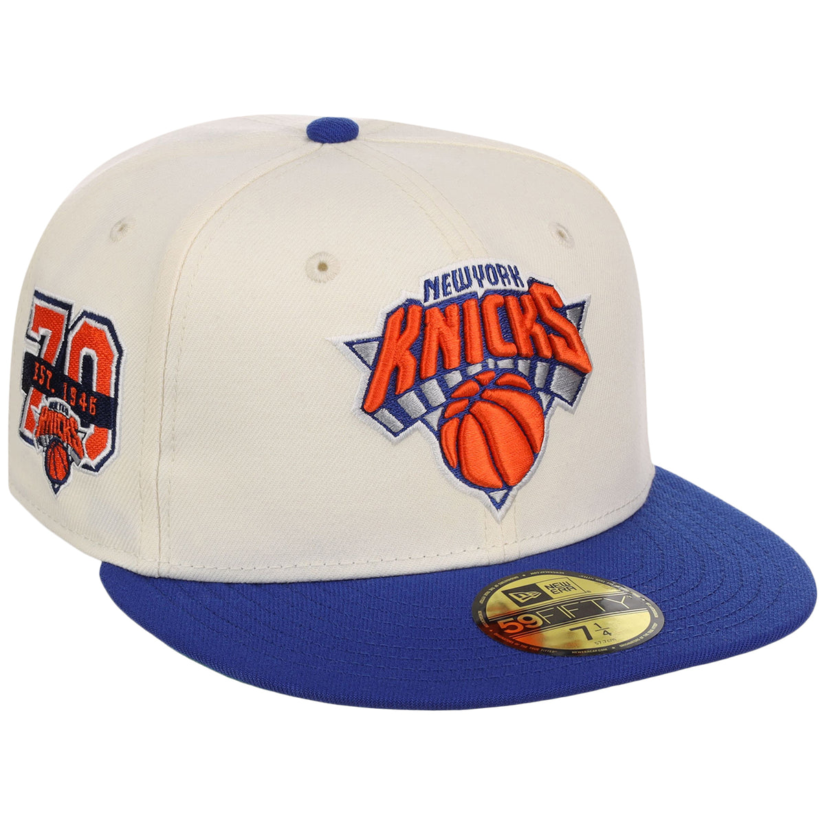 New York Knicks NBA Chrome OTC New Era 59FIFTY (Chrome/Royal)