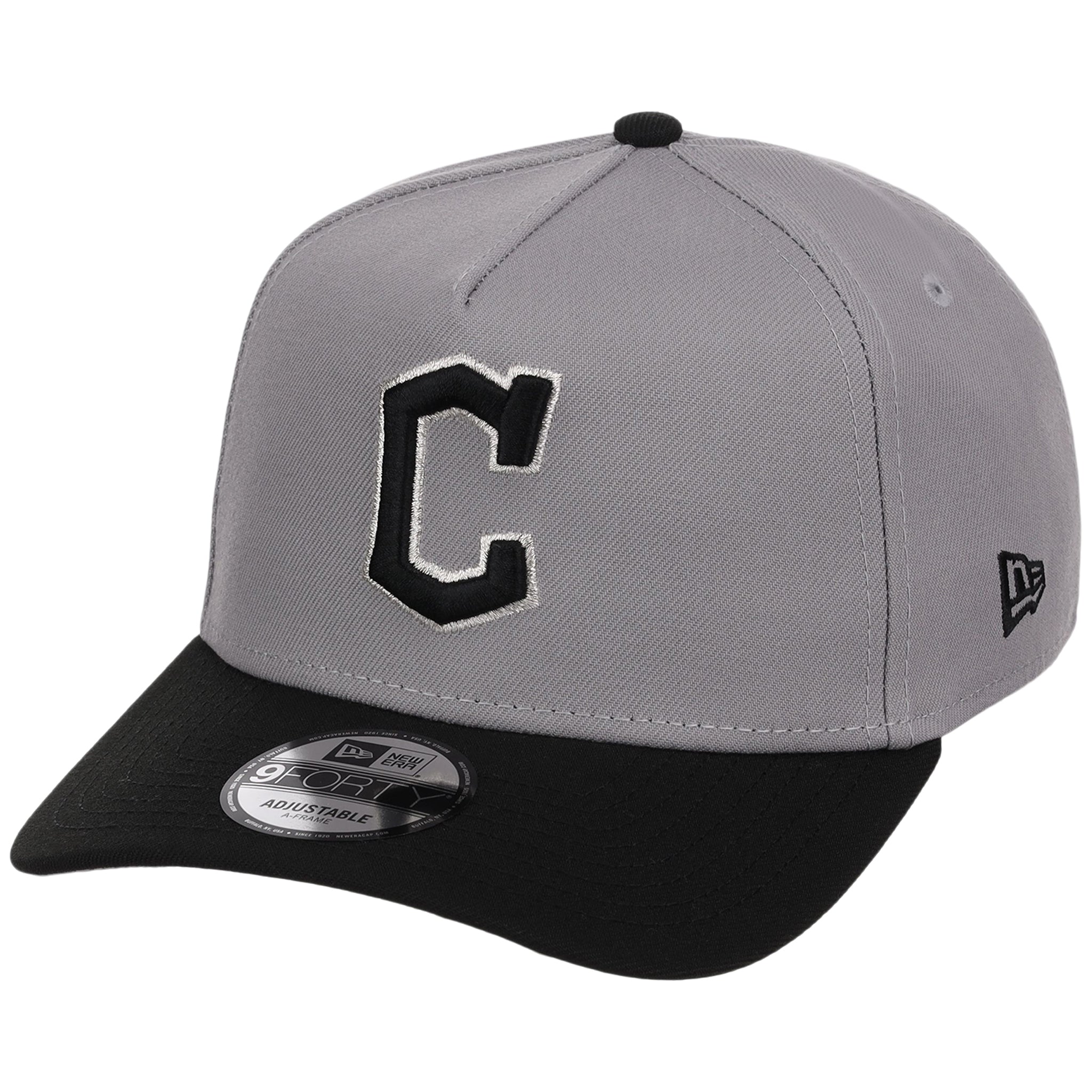 Cleveland Indians MLB Gray x Black FASHION CORE New Era 9FORTY A-Frame