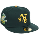 Oakland Athletics MLB Flipmode 2.0 New Era 59FIFTY (Dark Green/Dark Green/Gray)