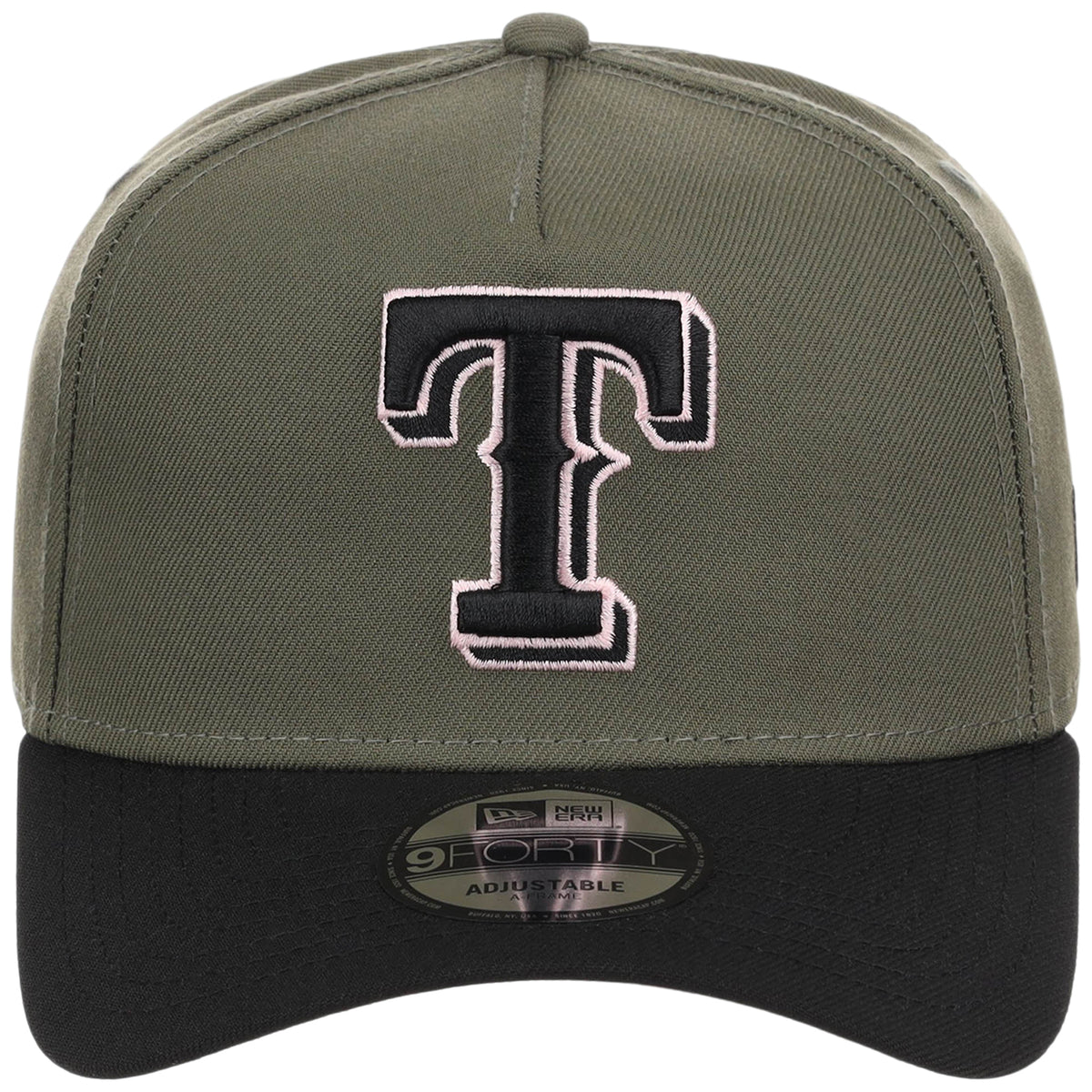 Texas Rangers MLB Olive x Black & Pink FASHION CORE New Era 9FORTY A-Frame