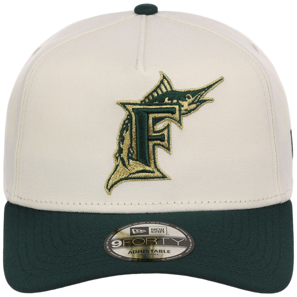 Miami Marlins MLB Chrome x Dark Green FASHION CORE New Era 9FORTY A-Frame