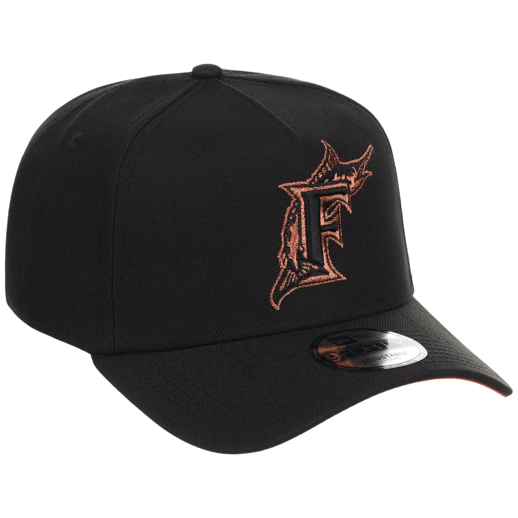 Miami Marlins MLB Black x Rust FASHION CORE New Era 9FORTY A-Frame