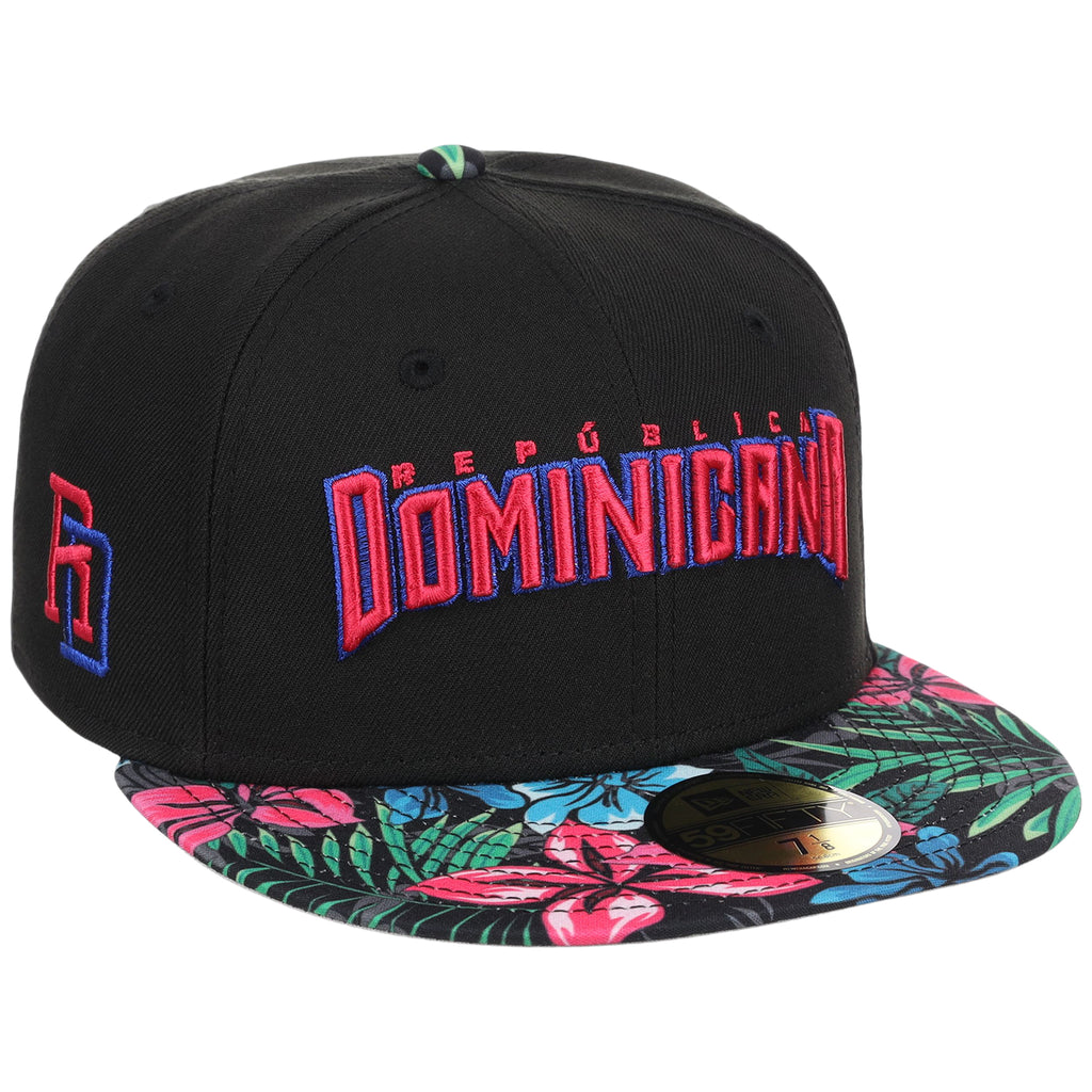 Crown the Country: Dominican Republic New Era 59FIFTY (Black/Floral) 'República Dominicana'