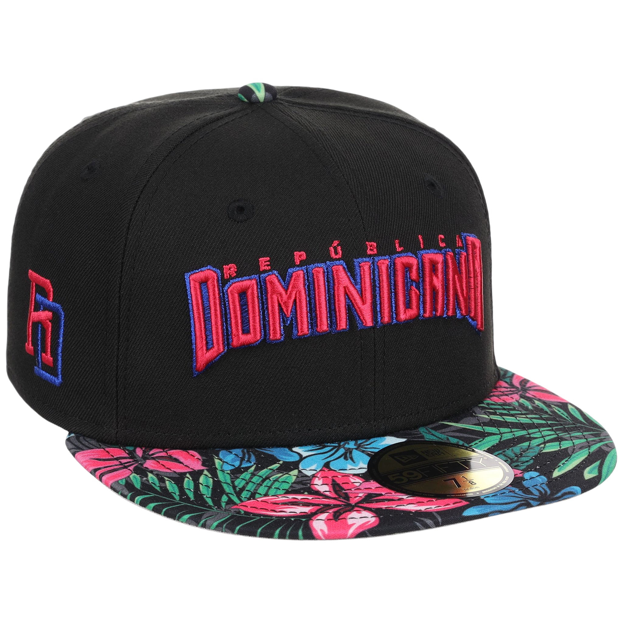 Crown the Country: Dominican Republic New Era 59FIFTY (Black/Floral) 'República Dominicana'