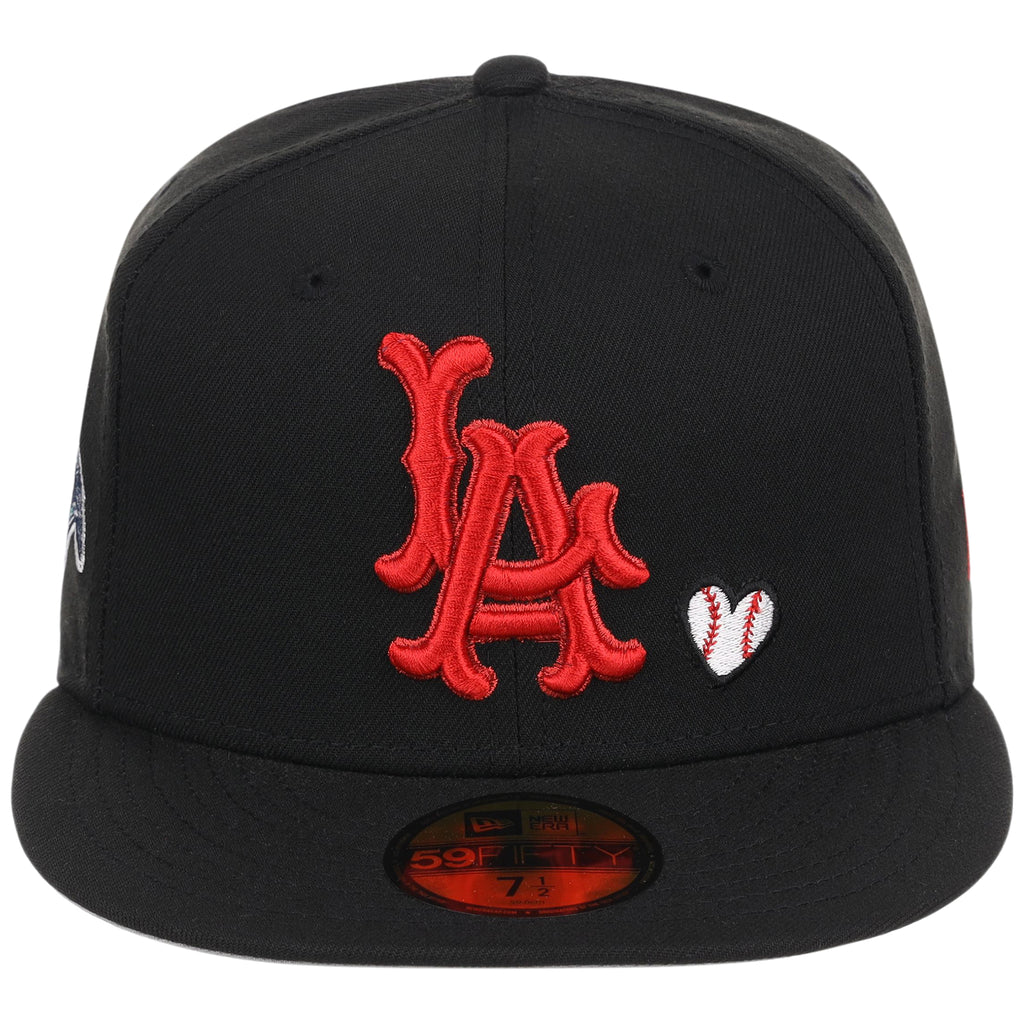 Los Angeles Angels Crown the City New Era 59FIFTY Hearts (Black/Black/Gray)