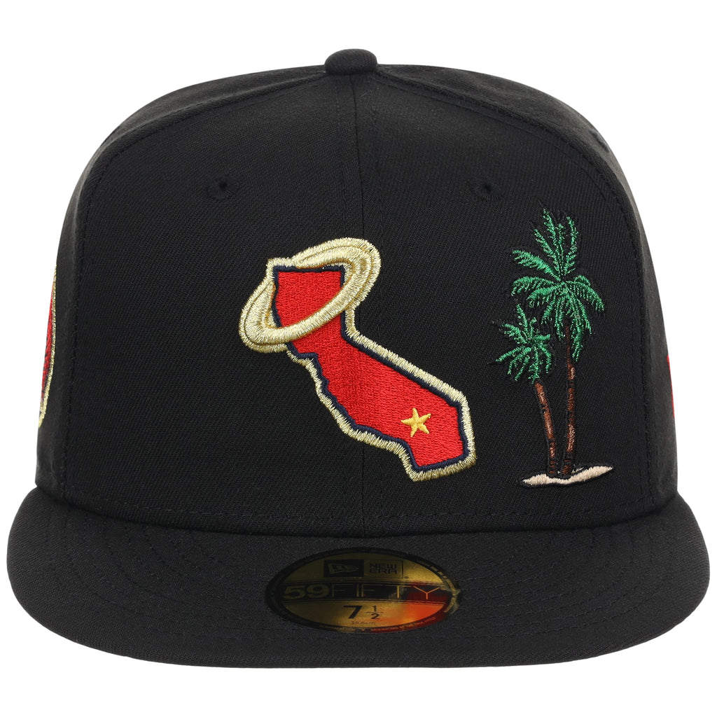 California Angels Crown the City New Era 59FIFTY Palm Tree (Black/Black/Gray) 1