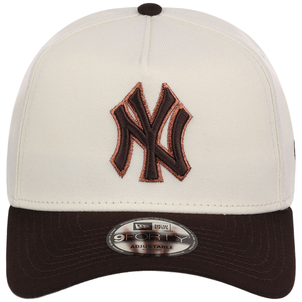 New York Yankees MLB Chrome x Burnt Wood FASHION CORE New Era 9FORTY A-Frame
