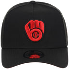 Milwaukee Brewers MLB Black x Red FASHION CORE New Era 9FORTY A-Frame